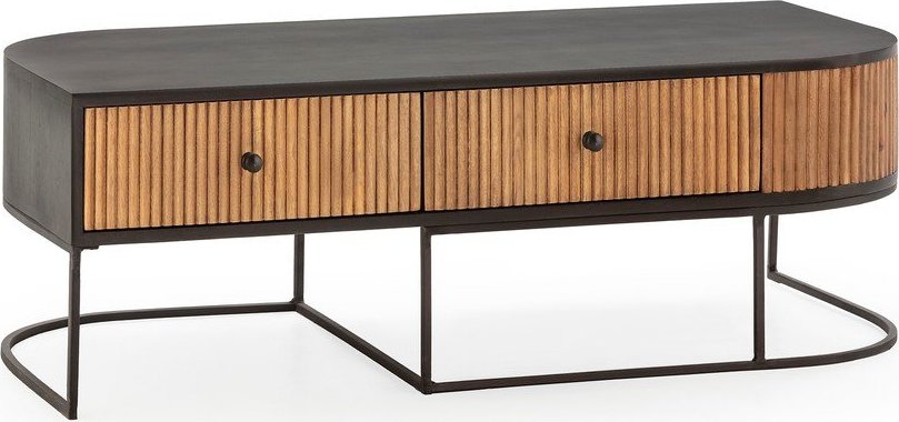 Konferenční stolek z mangového dřeva v přírodní barvě 60x120 cm Curve – MOME Mome