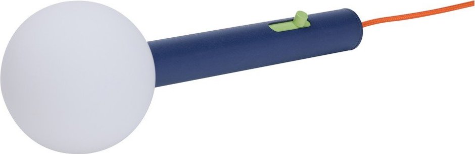 Modrá kovová LED stmívatelná stolní lampa se skleněným stínidlem (výška 30 cm) Talk – Hübsch Hübsch