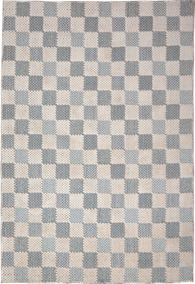 Modrý pratelný koberec s příměsí bavlny 155x230 cm Muted Checkerboard – Flair Rugs Flair Rugs