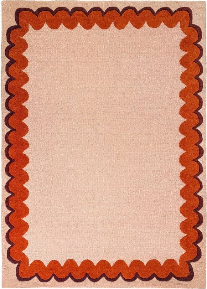 Oranžový/v přírodní barvě ručně tkaný vlněný koberec 160x230 cm Wiggle Wool – Flair Rugs Flair Rugs