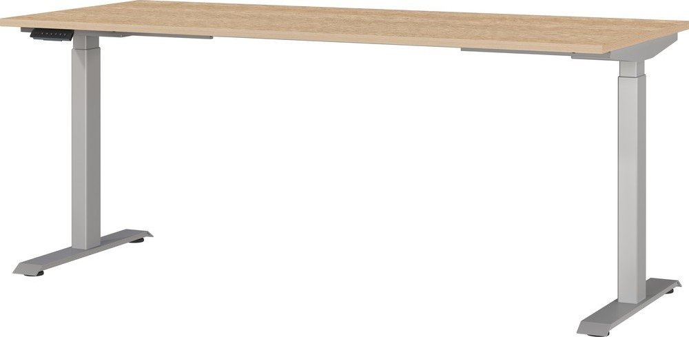 Polohovací pracovní stůl s elektricky nastavitelnou výškou s deskou v dubovém dekoru 80x180 cm Jet – Germania Germania