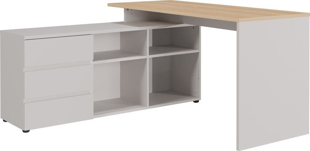 Rohový pracovní stůl s deskou v dubovém dekoru 145x146 cm Lissabon – Germania Germania