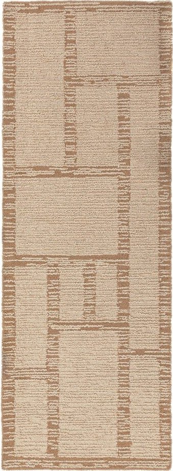 Ručně tkaný vlněný běhoun v přírodní barvě 80x230 cm Harris Modula Wool – Flair Rugs Flair Rugs