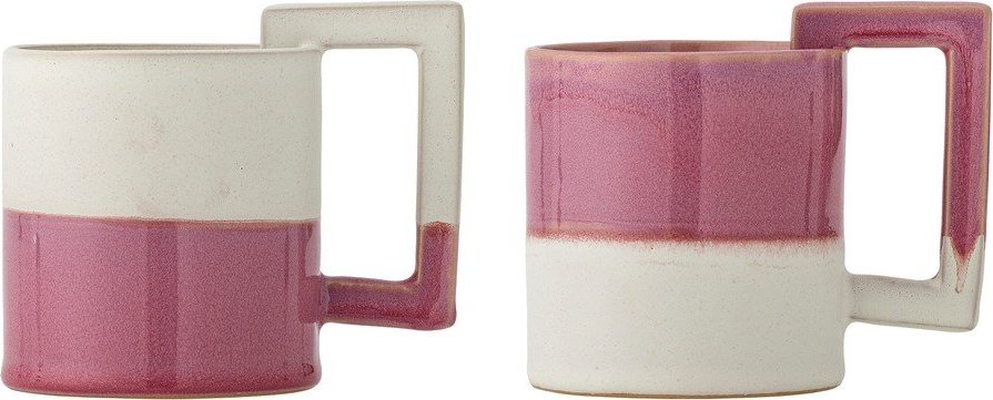 Růžové/krémové kameninové hrnky v sadě 2 ks 375 ml Ranya – Bloomingville Bloomingville