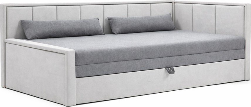 Šedá žinylková rozkládací/s úložným prostorem pohovka pravý roh 214 cm Fulgeo - II. jakost – ELTAP ELTAP