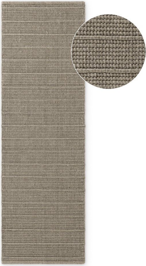 Šedý ručně tkaný vlněný běhoun 80x250 cm Camden Parker – Ted Baker Ted Baker