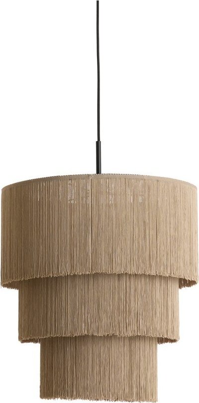 Taupe závěsné svítidlo s textilním stínidlem ø 10 cm Malaika – Light & Living Light & Living