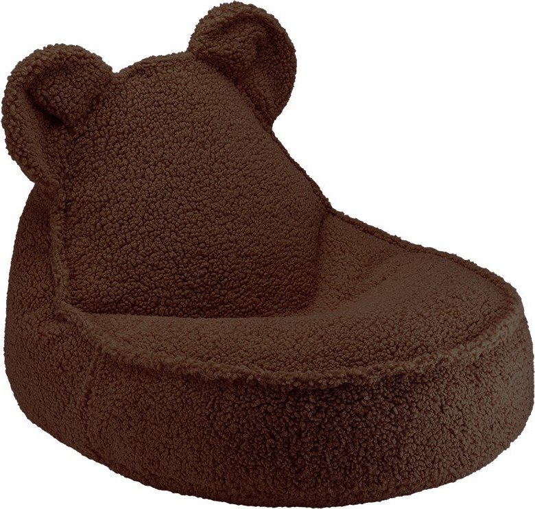 Tmavě hnědý dětský sedací vak z textilie bouclé Warm Hazel – Wigiwama Wigiwama