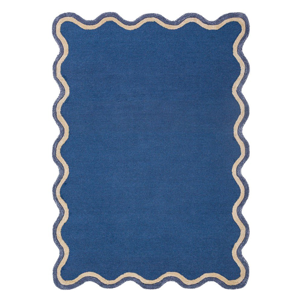 Tmavě modrý ručně tkaný koberec s příměsí vlny 200x290 cm Rivo Wool – Flair Rugs Flair Rugs