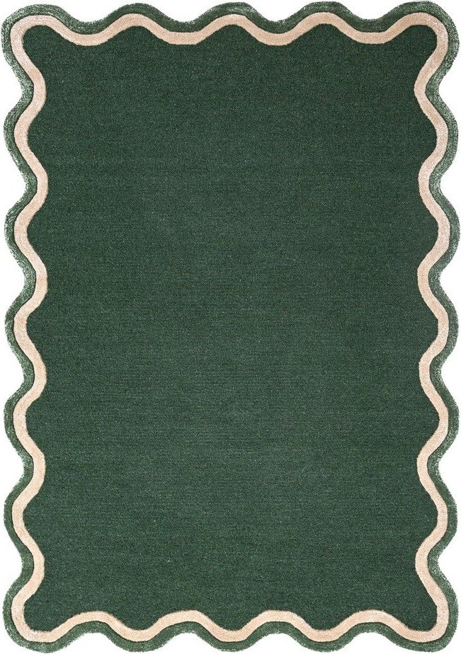 Tmavě zelený ručně tkaný koberec s příměsí vlny 160x230 cm Rivo Wool – Flair Rugs Flair Rugs