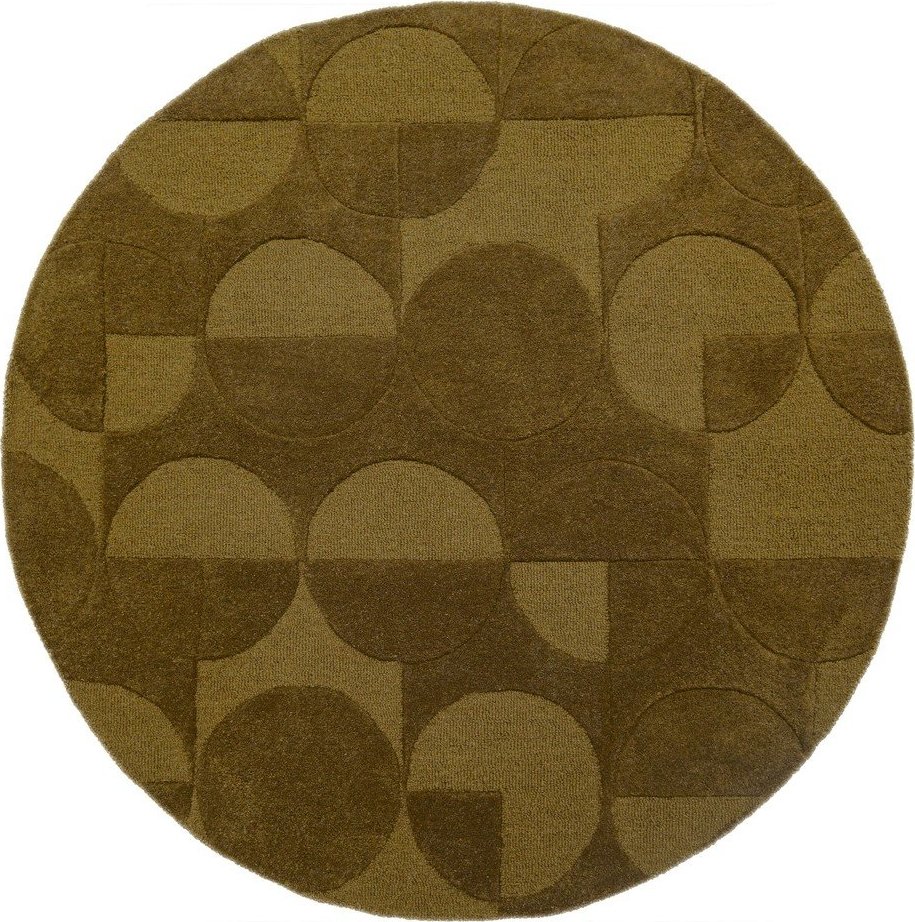 Tmavě zelený ručně tkaný vlněný kulatý koberec ø 160 cm Gigi – Flair Rugs Flair Rugs