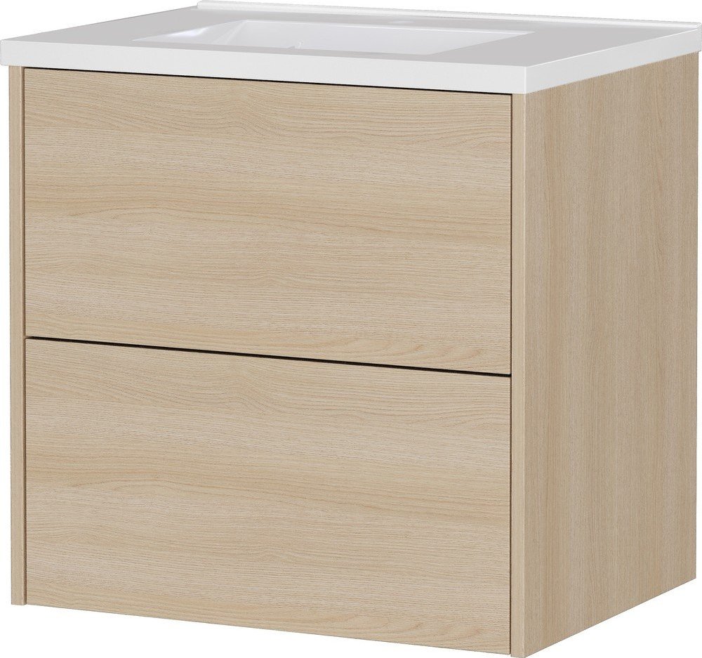 Závěsná skříňka pod umyvadlo v dekoru dubu v přírodní barvě 61x61 cm Bodera – Germania Germania