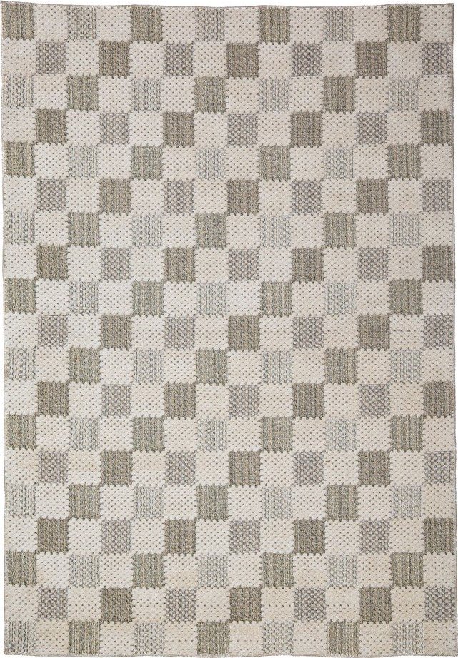 Zelený pratelný koberec s příměsí bavlny 116x170 cm Muted Checkerboard – Flair Rugs Flair Rugs