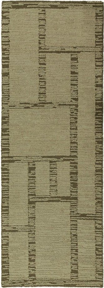 Zelený ručně tkaný vlněný běhoun 80x230 cm Harris Modula Wool – Flair Rugs Flair Rugs