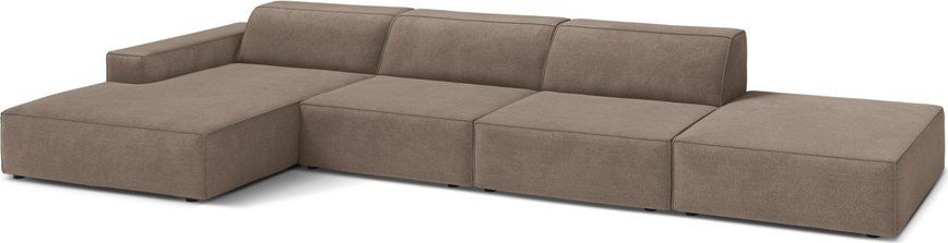 Béžová modulární rohová pohovka (levý roh/s lenoškou) Jodie – Micadoni Micadoni