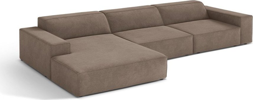 Béžová modulární rohová pohovka (levý roh/s lenoškou) Jodie – Micadoni Micadoni