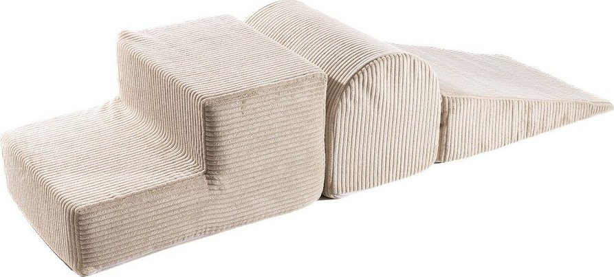 Béžové manšestrové pěnové hřiště 3 ks výška 30 cm 45x143 cm – Meowbaby MeowBaby