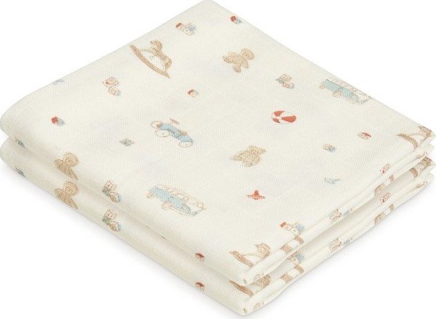 Béžové mušelínové pleny 2 ks 70x70 cm Vintage Toys – Cam Cam Copenhagen Cam Cam Copenhagen