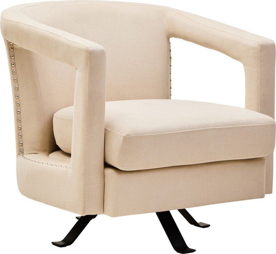 Béžové otočné sametové křeslo Hestia – Premier Housewares Premier Housewares