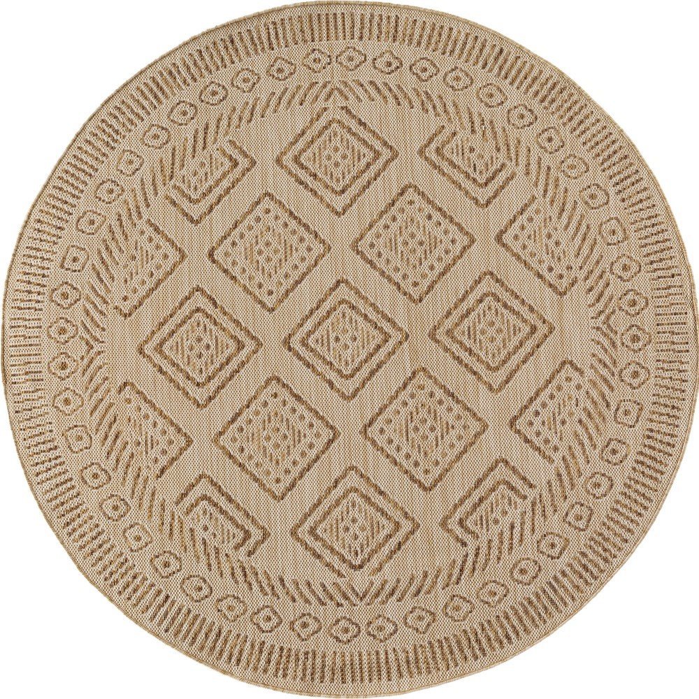 Béžový kulatý vnitřní a venkovní koberec ø 120 cm Mira 1452 – Ayyildiz Carpets Ayyildiz Carpets