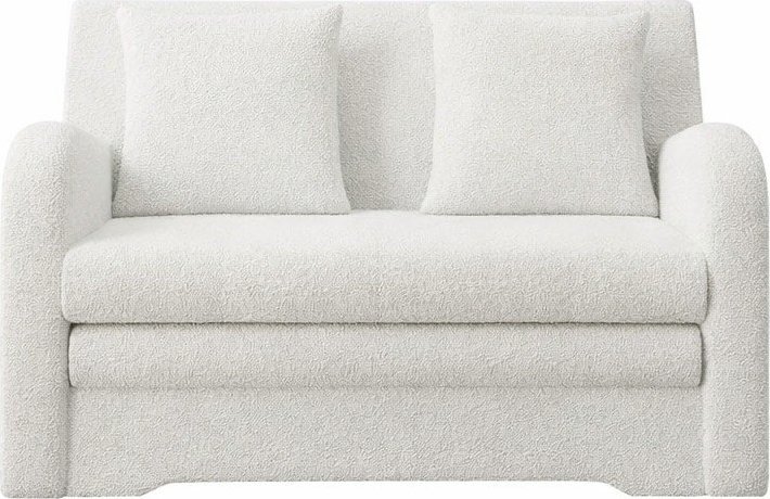 Bílá rozkládací/s úložným prostorem pohovka z textilie bouclé 130 cm Ario - II. jakost – ELTAP ELTAP