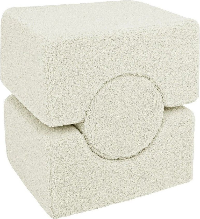 Bílé pěnové hřiště 3 ks z materiálu bouclé výška 30 cm 83x45 cm – Meowbaby MeowBaby