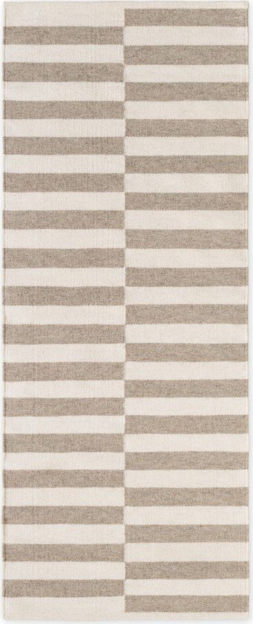 Bílý/šedý oboustranný/ručně tkaný vlněný běhoun 80x200 cm Vika – Hanse Home Hanse Home