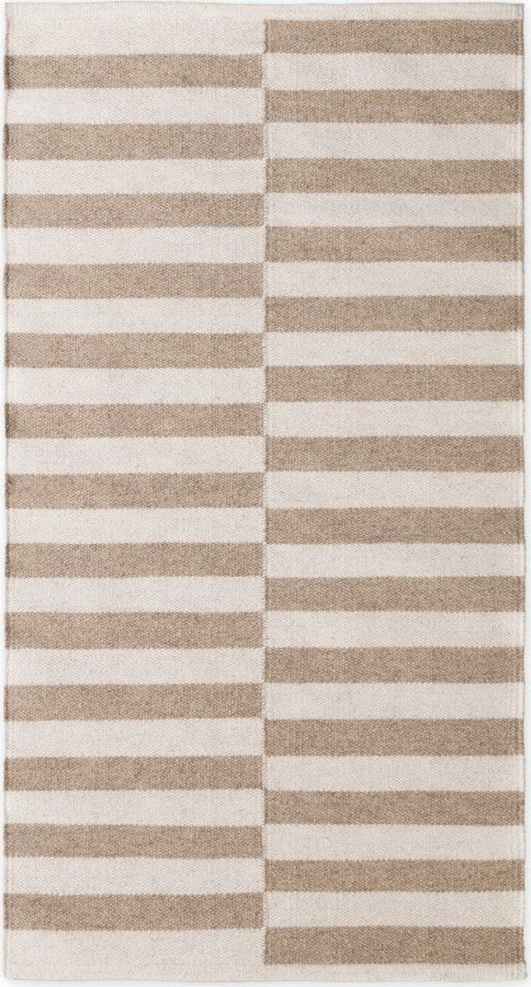 Bílý/světle hnědý oboustranný/ručně tkaný vlněný koberec 80x150 cm Vika – Hanse Home Hanse Home