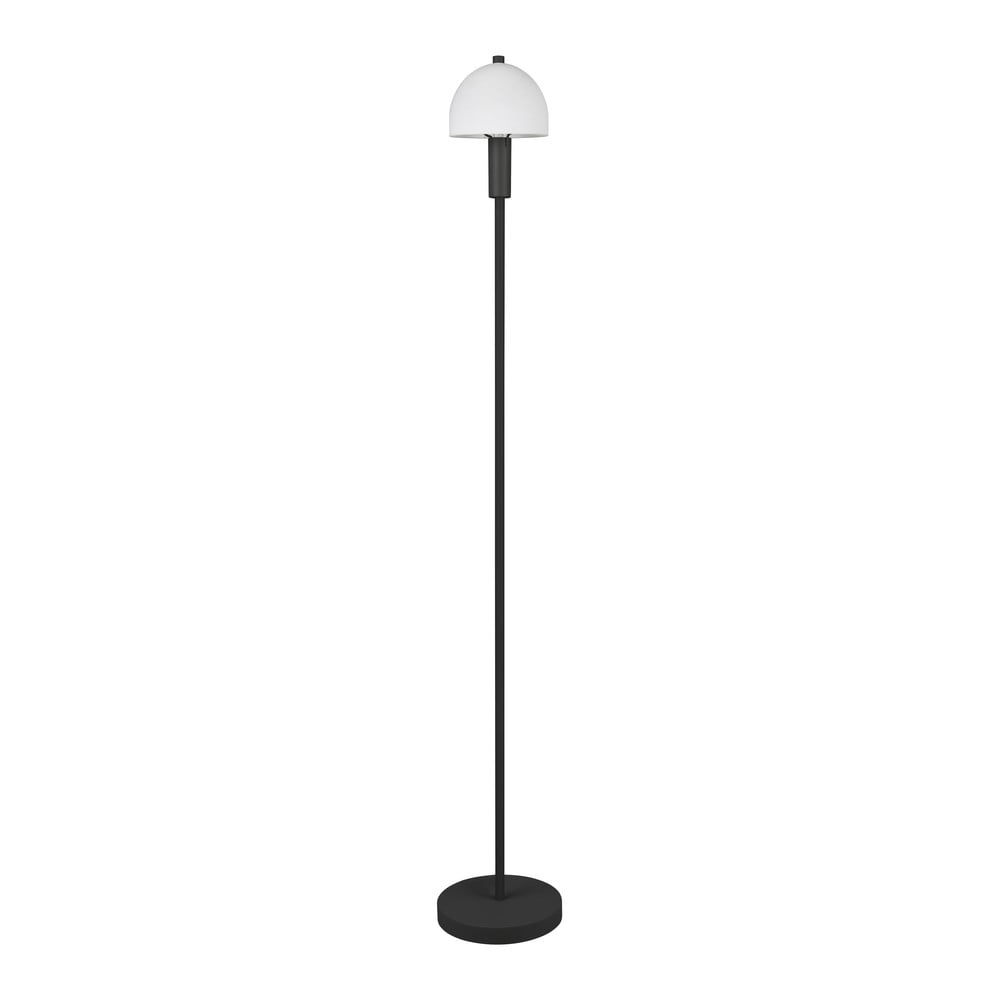 Černá stojací lampa se skleněným stínidlem (výška 120 cm) Glenn – Reality Reality