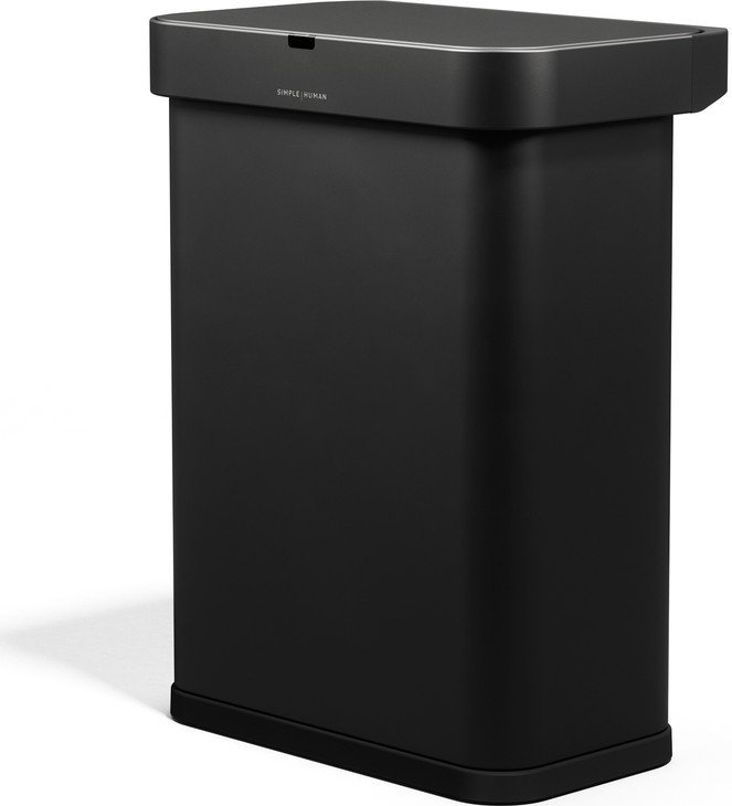 Černý bezdotykový ocelový odpadkový koš 58 l Sensor – simplehuman Simplehuman