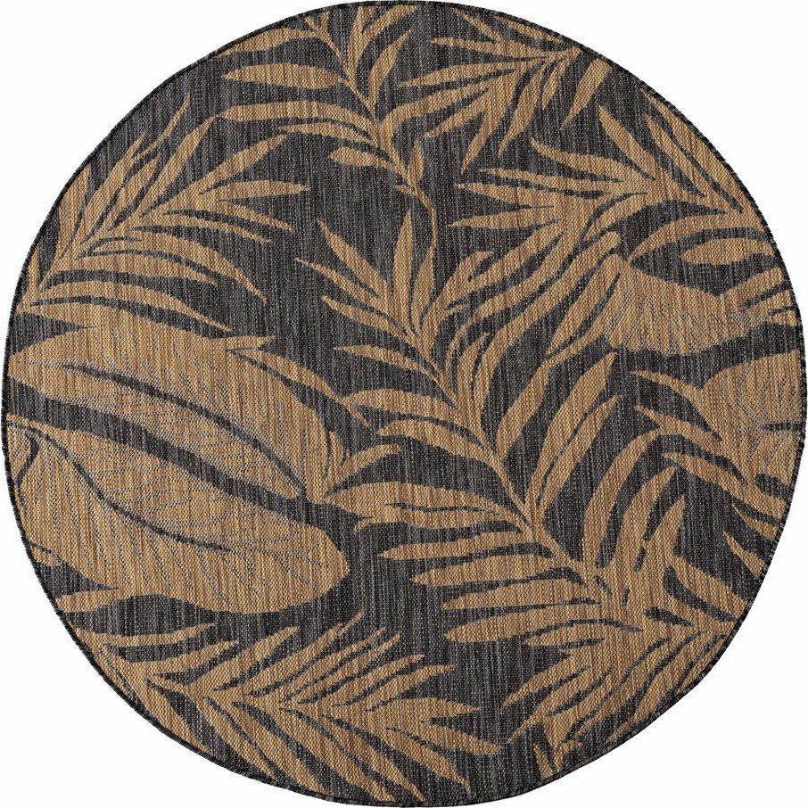 Černý/hnědý kulatý vnitřní a venkovní koberec ø 160 cm Mira 1451 – Ayyildiz Carpets Ayyildiz Carpets