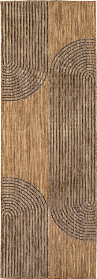 Černý/hnědý vnitřní a venkovní běhoun 80x250 cm Mira 1453 – Ayyildiz Carpets Ayyildiz Carpets