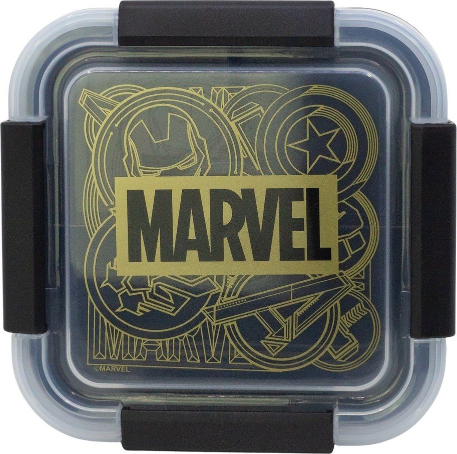 Černý plastový dětský svačinový box Marvel – STOR STOR