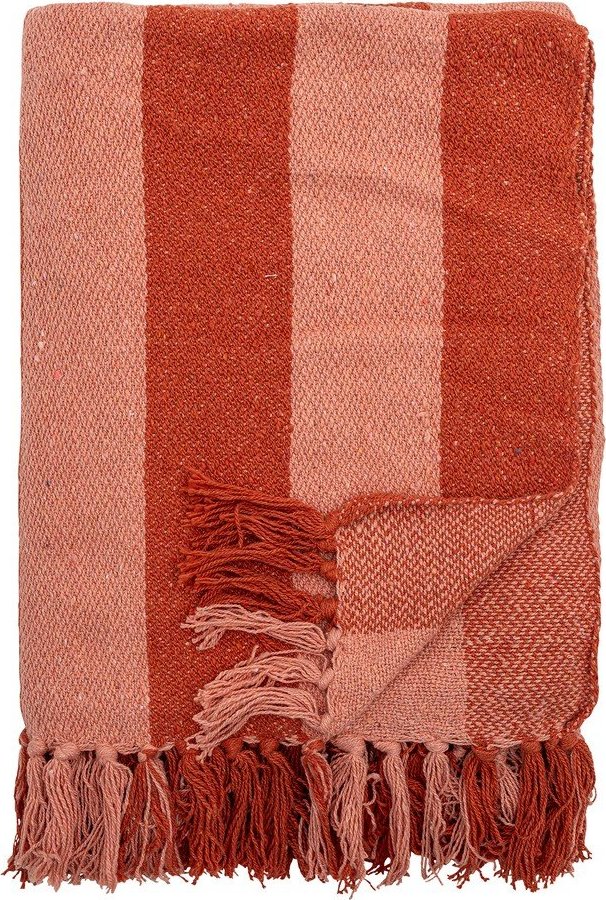 Oranžová deka z recyklované bavlny 130x160 cm Frello – Bloomingville Bloomingville