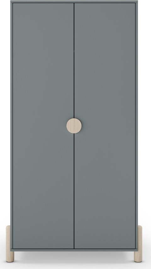 Dětská šatní skříň šedozelená z borovicového dřeva 93x180x45 cm Enola – Marckeric Marckeric