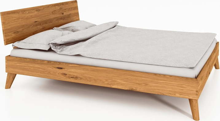 Dvoulůžková postel z dubového dřeva bez roštu 180x200 cm v přírodní barvě Greg 1 - II. jakost – The Beds The Beds