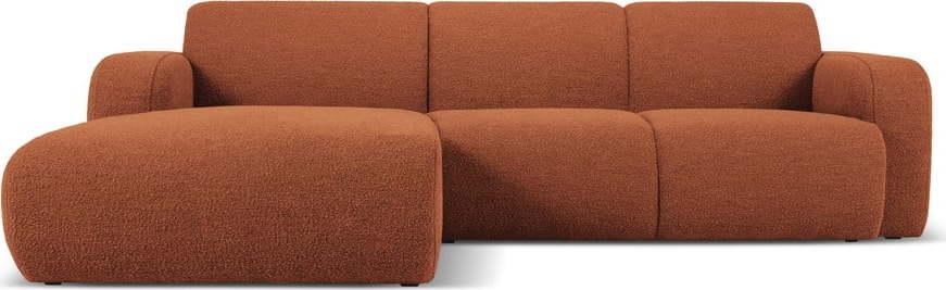 Hnědá rohová pohovka z textilie bouclé (levý roh) Molino – Micadoni Home Micadoni