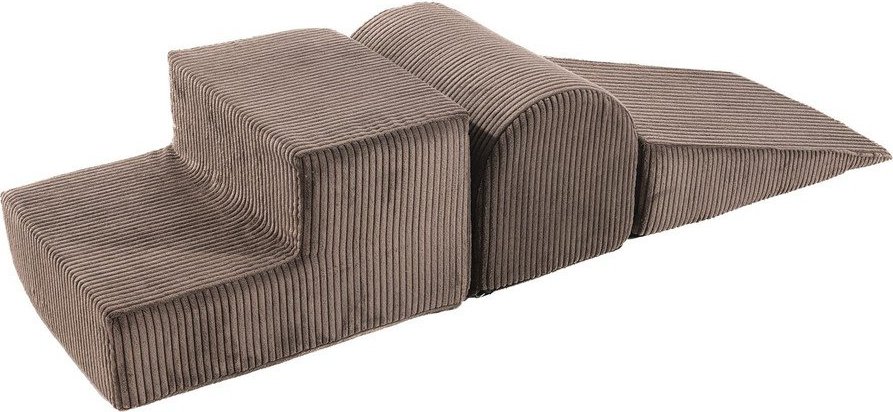 Hnědé manšestrové pěnové hřiště 3 ks výška 30 cm 45x143 cm – Meowbaby MeowBaby