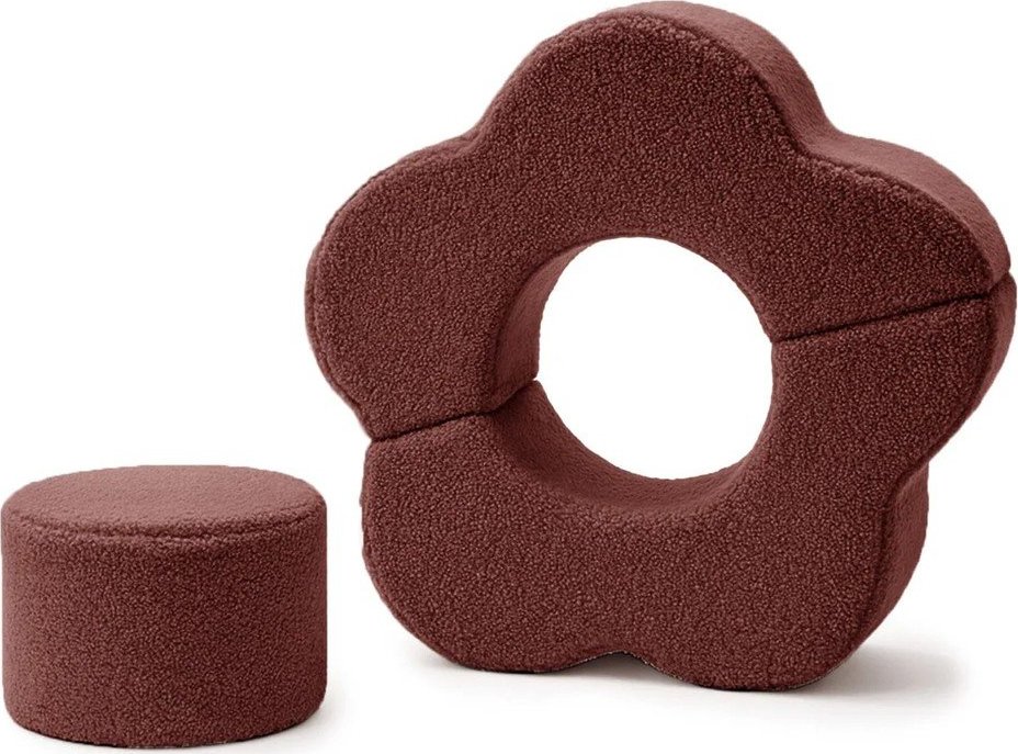 Hnědé pěnové hřiště 3 ks z materiálu bouclé výška 27 cm 88x90 cm – Meowbaby MeowBaby