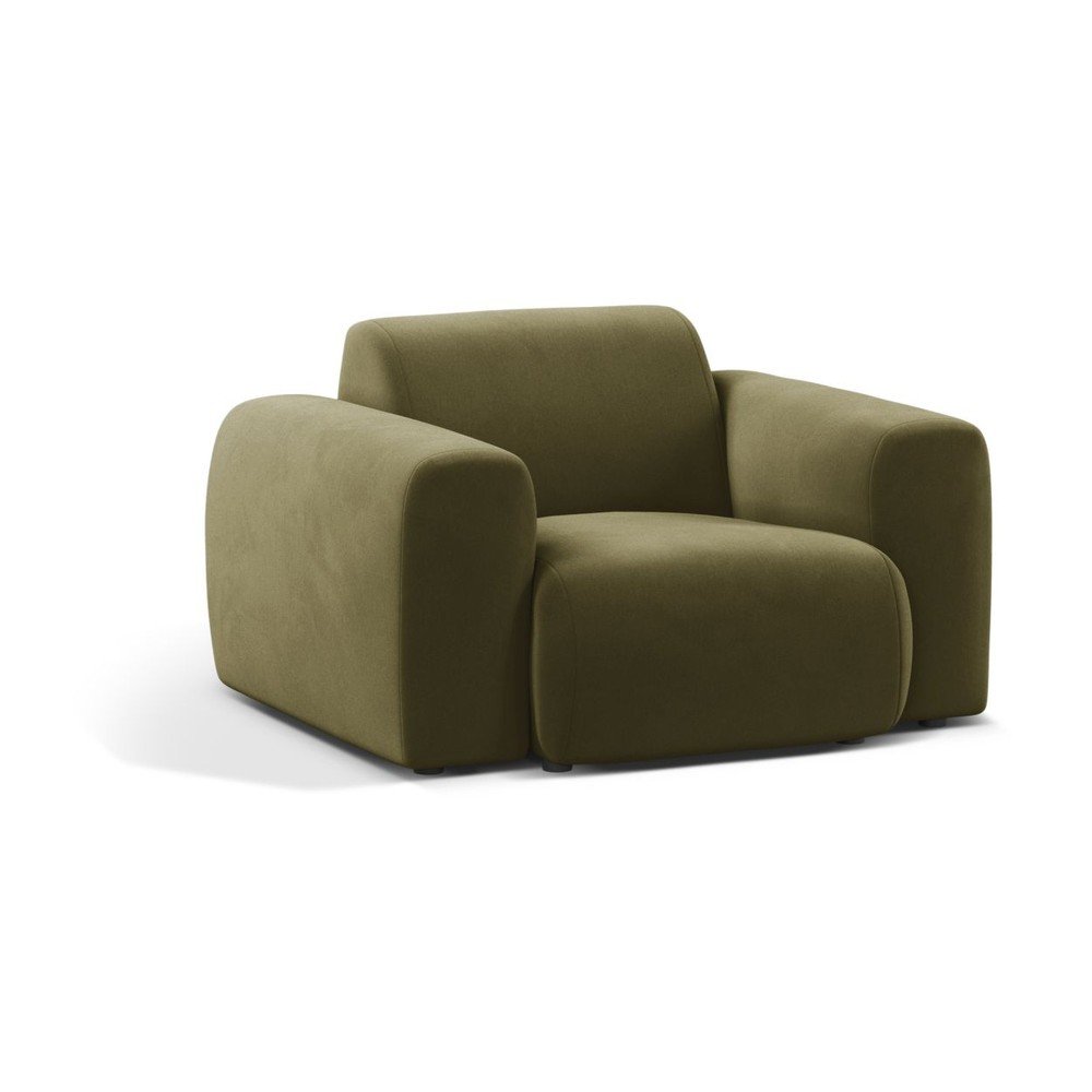 Khaki sametové křeslo Molino – Micadoni Micadoni