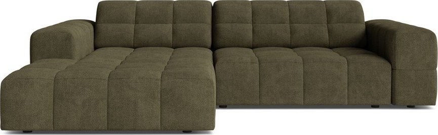 Khaki žinylková rohová pohovka (levý roh/s lenoškou) Chicago – Cosmopolitan Design Cosmopolitan design