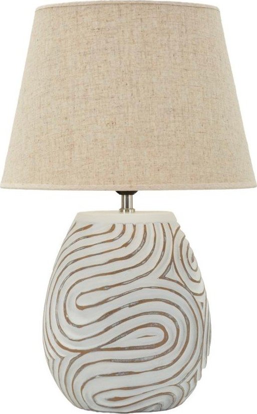 Krémová stolní lampa z polyresinu s textilním stínidlem (výška 55 cm) Oblix – Mauro Ferretti Mauro Ferretti
