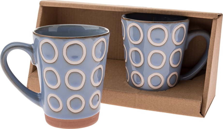 Modré keramické hrnky v sadě 2 ks 380 ml Rings – Dakls Dakls