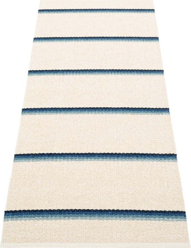 Modro-krémový vnitřní a venkovní běhoun 70x180 cm Olle Blue Vanilla – Pappelina Pappelina