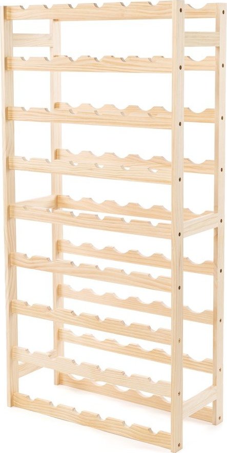 Regál na víno z borovicového dřeva v přírodní barvě počet lahví 54 60x121x27 cm Luana – Compactor Compactor