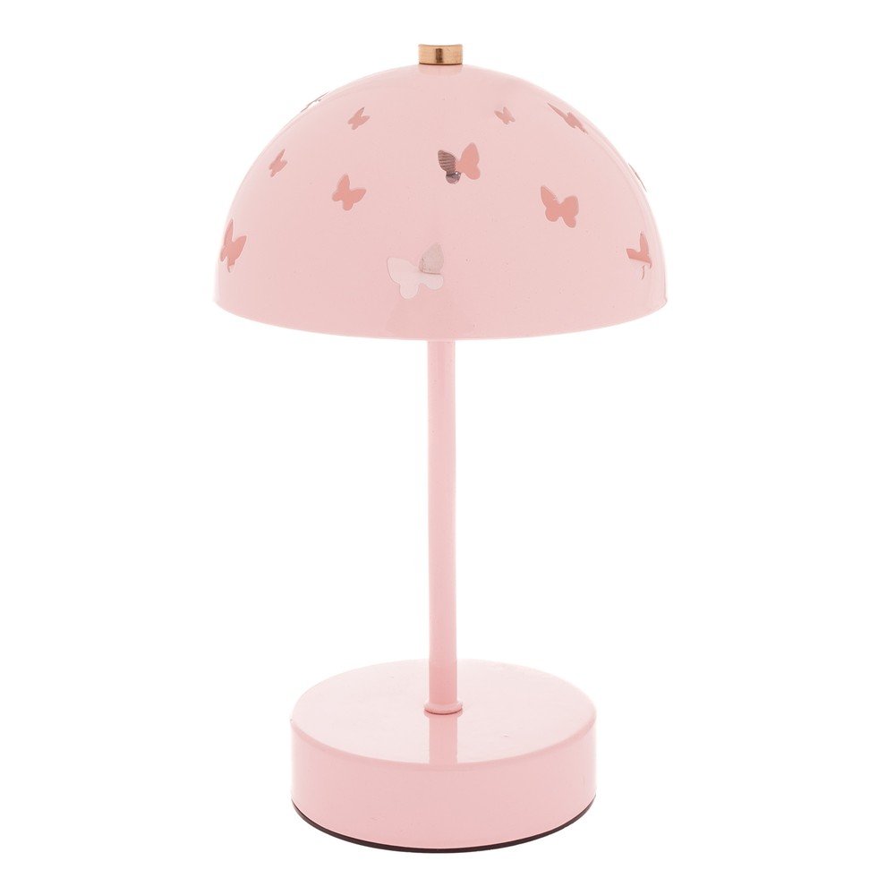 Růžová kovová dětská stolní lampa Butterfly – Dakls Dakls