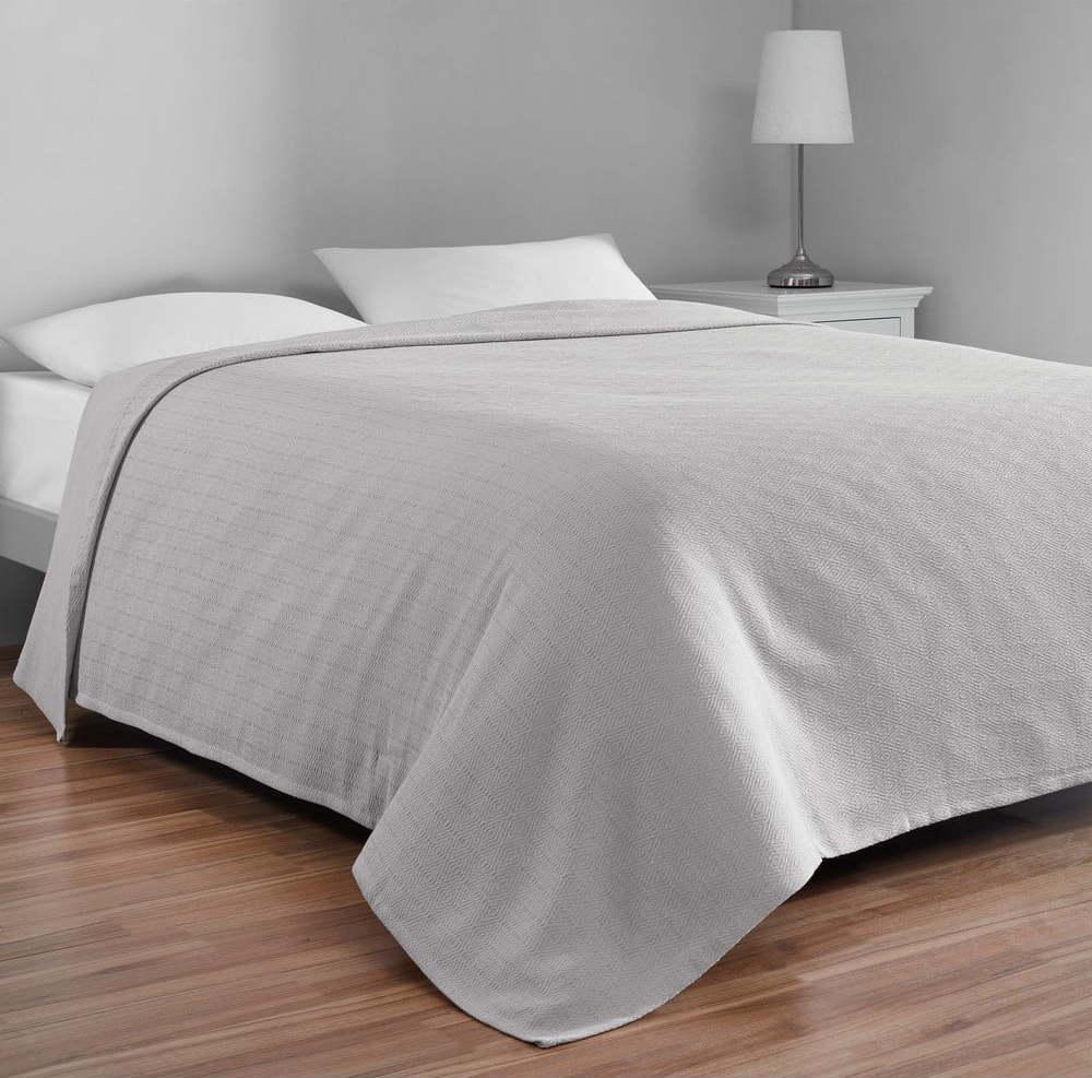 Šedý bavlněný přehoz na dvoulůžko 200x230 cm Serenity – Mijolnir Mijolnir