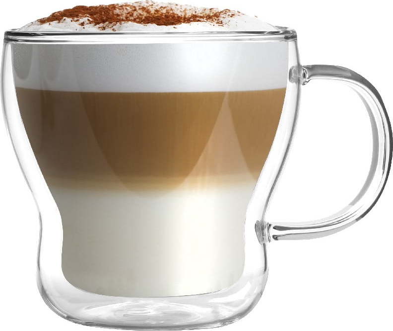 Skleněné hrnky v sadě 2 ks na cappuccino/dvoustěnné 370 ml Bolla – Vialli Design Vialli Design