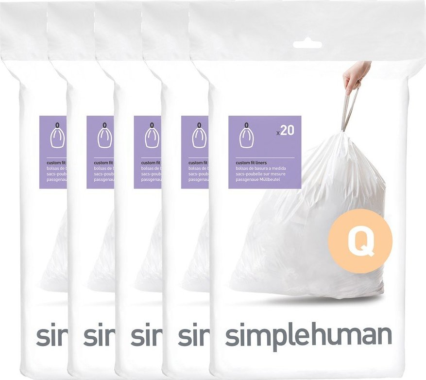 Stahovací pytle na odpadky v sadě 100 ks 65 l Q – simplehuman Simplehuman