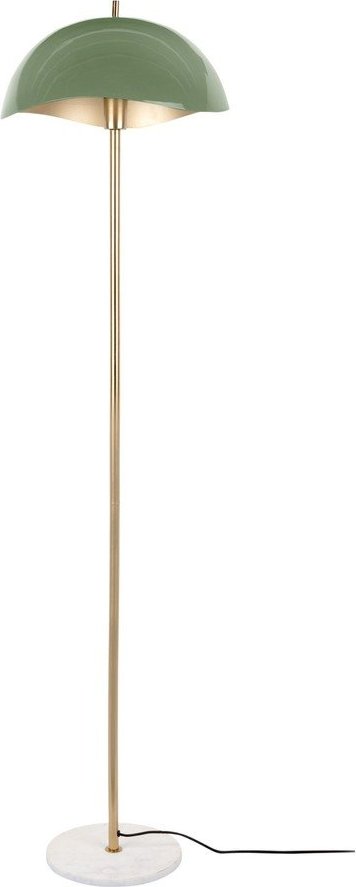Stojací lampa s kovovým stínidlem v zelené a zlaté barvě (výška 154 cm) Waved – Leitmotiv Leitmotiv
